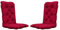Ambientehome 2er Set Auflagen Sitzkissen Sitzpolster Hochlehner, 120x50x8 cm rot