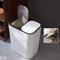 Warmiehomy Dry and Wet Separation Trash Can Large Rubbish Bin with 2 Lids Push Type Waste Bin for Kitchen Office Living Room Double Compartment (White)