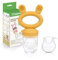 Haakaa Baby Fruit Food Feeder & Mini Freezer Nibble Tray Combo, Breastmilk Popsicle Molds for Baby Cooling Relief, BPA Free Silicone Feeder for Safe Infant Self Feeding, 4 Month+ (Mustard)