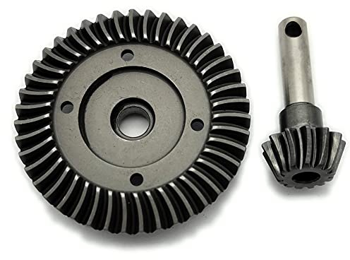 CrazyRacer Hard Chrome Steel Helical Spiral Differential Ring/Pinion Gear 43T/13T Upgrade Parts Replace AX30402 for Axial 1/10 Yeti RR10 SCX10 Wraith EXO