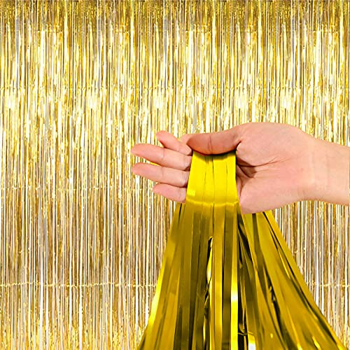 LeFeirr Lametta Fringe Vorhänge, Metallisch Lametta Vorhang Tinsel Folie Vorhang Folienfransen Vorhang für Geburtstag Hochzeit Weihnachten Dekorationen