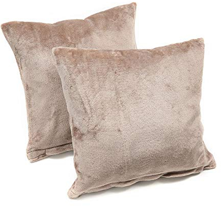 MALIKA Set 2er Kissenbezug Cashmer Touch Fleece Kissenhlle Sofakissen Kopfkissenbezug Kissenbezug Couchkissen, Gre:50 x 50 cm, Designe:Taupe