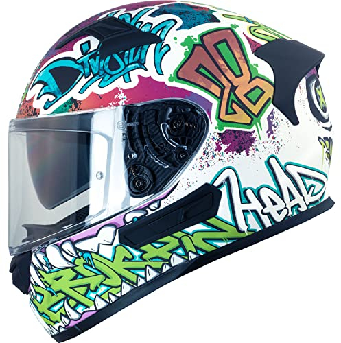 Broken Head Racing-Integralhelm InYourFace Weiß-Matt mit Sonnenblende (L 59-60 cm)