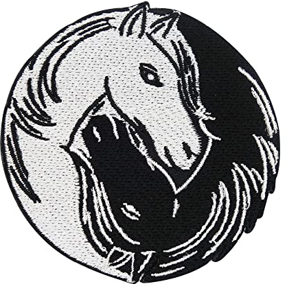 Finally Home Patch zum Aufbügeln Yin & Yang Pferde | Pferdekopf Patches, Pferd Bügelbild, Pony Aufbügler, Reiten Aufnäher, Horse Bügelpatch, Fohlen Flicken