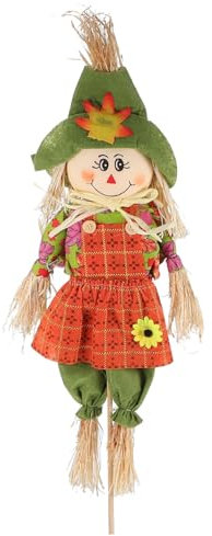 Yardwe Action de Grâces Automne Épouvantail Décoration Bonne Récolte Épouvantail Debout Épouvantail Automne Épouvantail Figurines Jardin Cour Pieu pour Halloween Épouvantail Décor