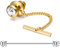 Rajnard Épingle à cravate Pince à cravate Cuivre argent or Épingle à cravate pour hommes - 2 pièces
