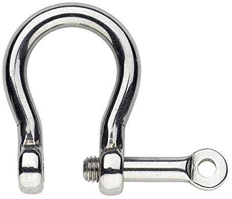 Herm Sprenger Schäkel geschweift mit unverlierbarem Bolzen, 6 mm - Edelstahl rostfrei