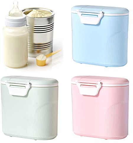 600 ml Baby-Milchpulver-Spenderbox, Milchpulver-Aufbewahrungsbox mit Schaufel, tragbarer Formel-Pulverspender, BPA-frei, Lebensmittelaufbewahrungsbehälter, für Säuglinge, Kleinkinder, Reisen (blau)
