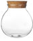 Bamboopack 1 PC 500ml/17oz Transparent Round Sealed Glass Bottles with Cork Stopper Flower Tea Storage Containers Jars for Candy Cookie Chocolate Beans