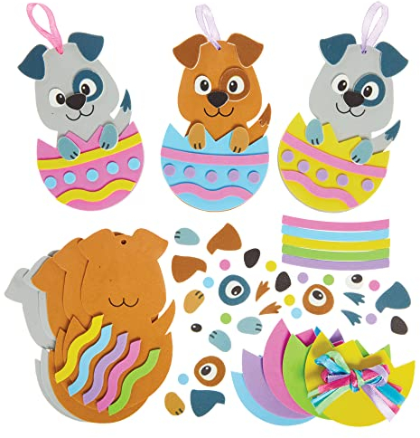 Baker Ross FX541 Oster-Donut-Bausätze - 8er-Pack, Schaumstoff-Osterdekoration für Kinder