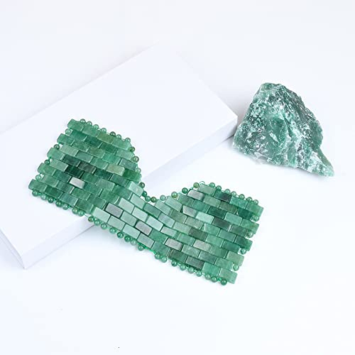 Schwarzer Obsidian Jade Augenmaske Massageroller Guasha Scraper Set Naturstein Augenmaske Gesichtsroller Massagegerät,Grün
