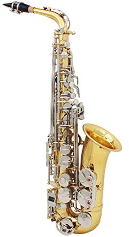 sassofono contralto,KOCAN Sassofono contralto Sax Ottone lucido Mi bemolle inciso Mi bemolle Bianco naturale Pulsante a conchiglia Strumento a fiato con custodia Guanti muti Panno per la pulizia Spazz