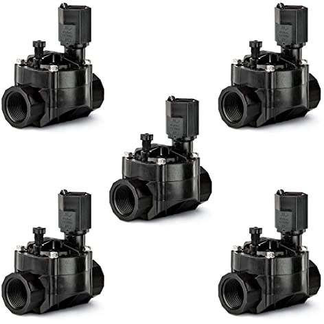 [Pack 5] Elettrovalvola di irrigazione Rain Bird 100-HV 24V. Elettrovalvola di irrigazione con filettatura femmina da 1 - Regolatore di portata e solenoide a 24V - sistemi di irrigazione affidabili
