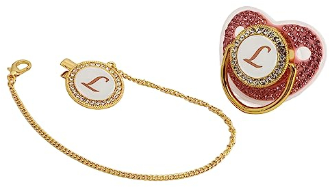 Focket Succhietto per Neonati, succhietto Personalizzato in Silicone a 26 Lettere con Clip per succhietto, Design Curvo con succhietto Sicuro per Neonati allattati al Seno