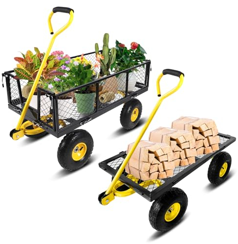 Chariot de Jardin en Maille de 900lb, Chariot à Main, Chariot Latéral de Jardin, Chariot de Jardin de Plage en Acier Détachable, Entrepôt