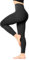Bellivalini Damen Lange Leggings High Waist Slim aus Viskose für Sport Yoga Gym BLV50-292 (Schwarz, M)