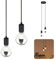 SSC-LUXon PARU Pendelleuchte Vintage 2-flammig schwarz - Design Hängelampe mit Textilkabeln inkl. 2x E27 Kopfspiegel LED Lampen