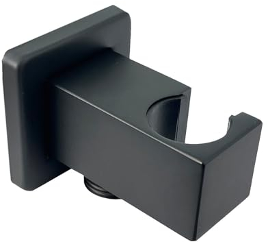 walexo Dusche Duscharmaturen Wandhalterung Deckenhalterung Eckig in Schwarz/Matt (Wandanschlussbogen mit Brausehalter WMB-Q12-S)