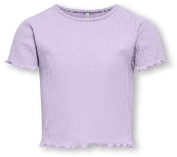 KIDS ONLY KOGNELLA S/S O-Neck Top Noos Jrs T-Shirt, Pastel Lilac, 110 cm-116 cm Bambina