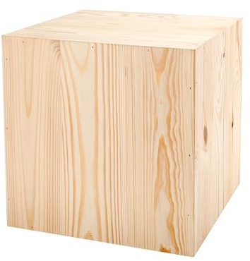 Decorativo Supporto per piante, decorazione vintage, blocco naturale, colonna, colonna per fiori fai da te, stabile e durevole, legno naturale, 30x30x30 cm
