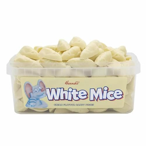 White Chocolate Mice Tub 600g - Approx 120 Sweets - Retro Pick And Mix Sweets