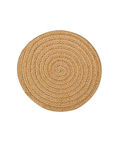Hrlace Dessous de plat en fil de coton antidérapant élégant Dessous de plat en tissu résistant à la chaleur Sets de table ronds tressés pour la cuisine et la pâtisserie, 1 pièce de jute 30 cm