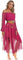 Yruioon Damen Bauchtanz Kostüm Set Langarm Crop Tops mit Chiffon Rock Bauchtanz Kleid Bauchtänzerin Indische Tanzkleidung Dunkel Rosa Einheitsgröße