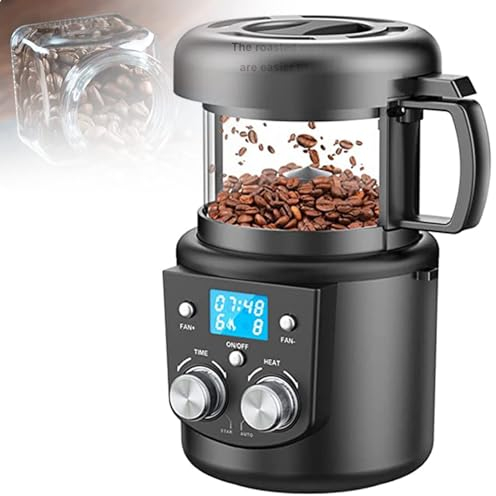 ZYJIX 1400W Coffee Bean Roaster Roaster, 80-100g Automatic Small Hot Air Coffee Roasting Machine Household Roasted Coffee Bean Machine With Automatic Cooling