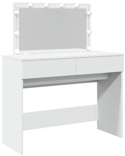 vidaXL Schminktisch mit LED-Beleuchtung Weiß 100x40x120 cm