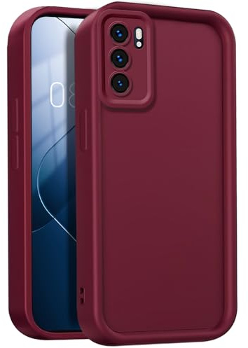 GOGME Cover per Oppo Reno 6 5G (Reno6 5G), Custodia Protettiva Completa in Silicone TPU Morbido, Cover Antipolvere Antiurto - Vino Rosso