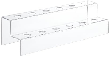 NBEADS 12-Slot 2 Tier Wine Bottle Stopper Display, Clear Acrylic Wine Stopper Holder 30.4x10x8.2cm/11.96x3.9x3.2inch Wine Stopper Display Stand Rack for Countertop, Inner Diameter: 0.75inch