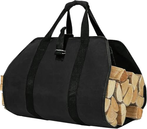 Canvas Brennholz Log Tragetasche Kaminholztasche Wasserdicht Outdoor Kamin Brennholz Aufbewahrungstasche Kaminofen ZubehöR FüR Drinnen Und DraußEn Lagerfeuer Camping Lagerfeuer, Camping, Reisen