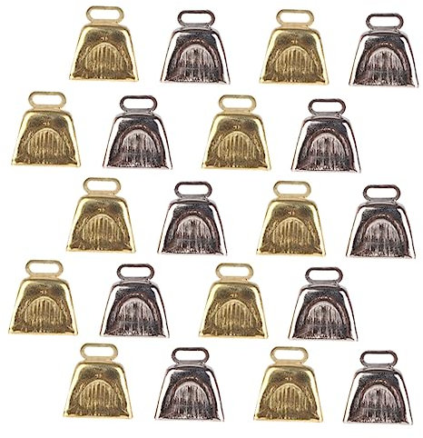 ROMISBABA 20 Stück Eisen Glocken Anhänger Selbstgemacht Weihnachtsglocken Hängedeko Für Christbaum Dekoration Handfest Bruchsicher Klassisch