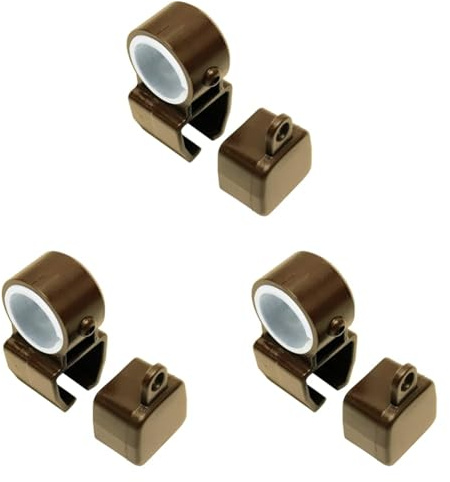 Gardinia Halter mit Endkappen für U-Laufschienen, Bronze, Kunststoff, 2 Stück, Nicht Zutreffend (Packung mit 3)