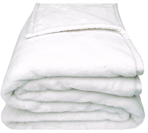 Zoeppritz The Blanket – Extra weiche Decke aus recyceltem Polyester, vegan, beidseitige Felloptik, Allergiker geeignet, Meander Design (Offwhite, 180x220cm)