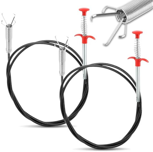 Jiavlyx 2 Pièces Furet Deboucheur Canalisation, 200cm Furet Plomberie, Pinces À Griffes Flexibles, Crochet De Nettoyage Pour ÉVier, Pince Télescopique Pour Cuisine Salle De Bain Égouts Wc