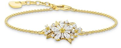 Lovely Daisy Gold Plated Bracelet with Stones