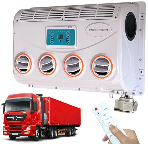 Aire acondicionado para autocaravana, sistema de enfriamiento portátil de 12V/24V con control remoto, sin consumo de combustible, ideal para uso en interiores en vehículos y espacios pequeños