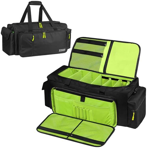 SUNDOY DJ Kabel Organizer Tasche – Kabeltasche mit Abnehmbarem Gepolstertem Boden & Trennwänden, Gig Bag für DJ-Equipment, Audio Kabel & Musik Zubehör (57 x 26 x 30-cm)