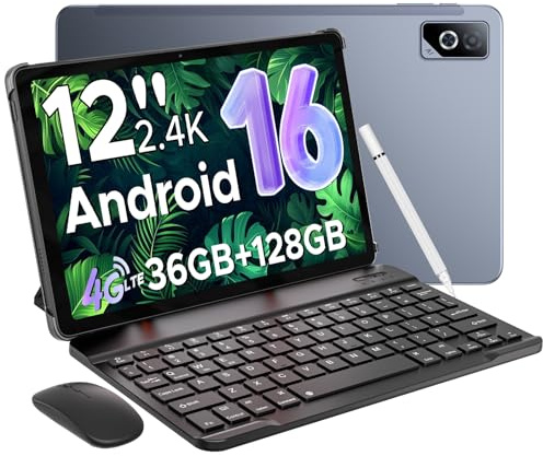 DOOGEE Tab G6 Pro Android 16 Tablet con Teclado y Lápiz, Tablet 12 Pulgadas 2,4K 90Hz, 36GB+128GB/2TB, 4G LTE 9000mAh Gemini AI Tablets Gaming Helio G100, 7,5mm Ultrafina, 13MP+8MP/2 Altavoces/Face ID