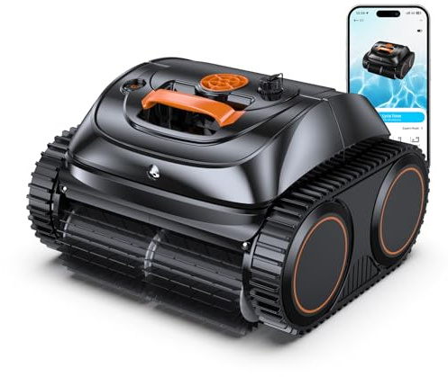 WINNY POOL CLEANER C1 by Wybot Robot Piscina e Robot Piscina Fuori Terra, 210 min di Autonomia, Pulisce Fondo e Pareti, Navigazione Intelligente, per Piscine Interrate e Fuori Terra, Arancia Nera