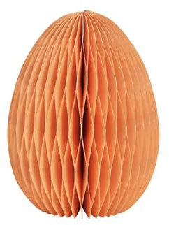 Seyila Home Honeycomp Osterei zum hängen - dekorativer Papier Osteranhänger in verschiedenen Größen und Farben ideal zum kombinieren, leichte Frühlings-Osterdeko, Ostern (Apricot, 11x15x11 cm)