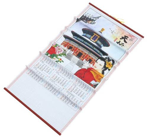DEARMAMY Hängekalender 2025 Wandkalender Monatskalender Gedruckt mit Aufhängeseil Chinesischer Kalender für Büro und Zuhause zur Terminplanung und Wanddekoration