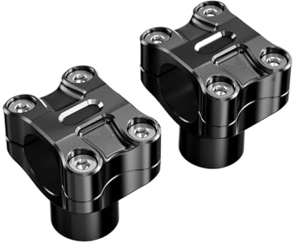 Riser Manubrio Moto Per Dyna Per Street Bob FXDB 2006-2017 Riser Manubrio Da 2 Super Glide FXD Low Rider FXDL Fat FXDF Barra Larga 1,25 Riser Anti-Vibrazione(Black)