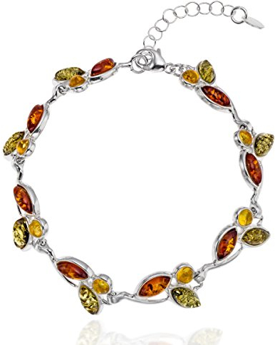 Copal Fein Verarbeitetes Bernstein Armband Mit 925 Sterling Silber Flexibel Verstellbar