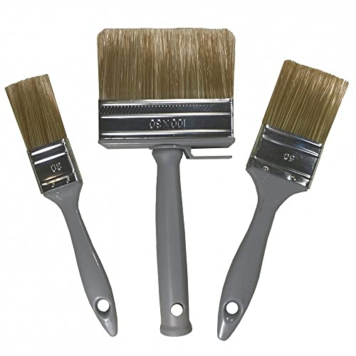 Lasur-Pinsel-Set | (3 Stück Flachpinsel) | Holzschutz Lasur 30mm / 50mm + 100mm Flächenstreicher