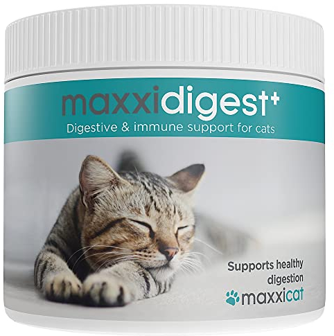 maxxipaws maxxidigest+ Probiotic & Prebiotic Powder Supplement - Digestive & Immune Support for Cats, 200g