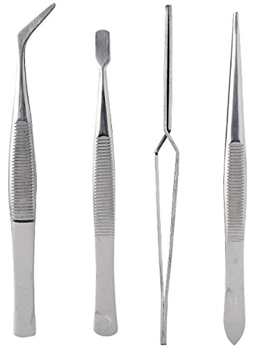 Ideen mit Herz Juego de 4 pinzas anchas, puntiagudas, anguladas, pinzas cruzadas, pinzas especiales | ideal para bricolaje, aficiones, hogar, manualidades, álbumes de recortes, arte, modelismo