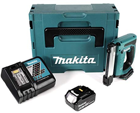 Makita DST 221 RG1J 18 V Li-ion Akku Tacker im Makpac + 1x BL 1860 B 6,0 Ah Li-Ion Akku + DC 18 RC Ladegerät