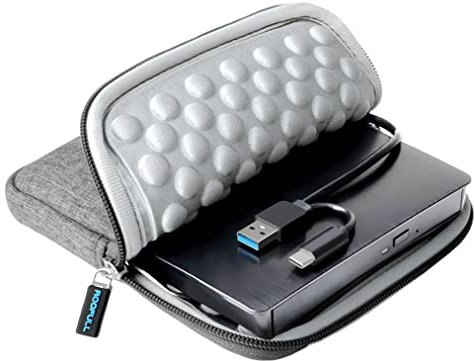 ROOFULL External CD/DVD Drive for Laptop with Carrying Case, USB 3.0 Type-C CD Burner Reader Writer DVD Player ROM/RW USB-C Portable Optical Disk Drive for Mac PC Windows 11/10 MacBook Linux Computer